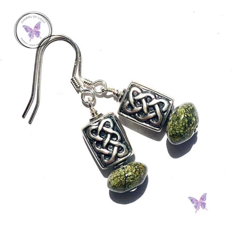 Silver Celtic Russian Serpentine Earrings